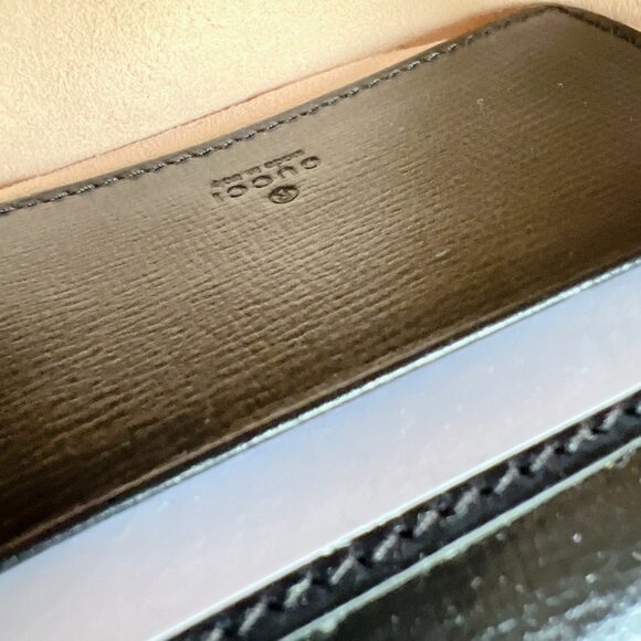 Gucci Azalea Horsebit 1955 Web Monochrome GG Mini HandBag Wallet On Strap Black - Picture 11 of 13